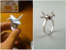 相信大家都对千纸鹤有一定的了解，很多人也能熟练折出来，那千纸鹤戒指折过吗，来学学吧，有一点难度哦！