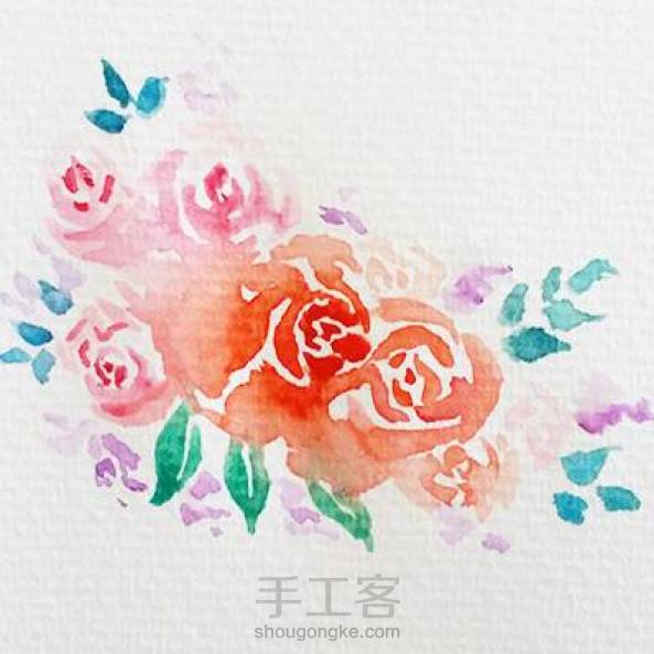 水彩玫瑰插画——那些独立的小清新