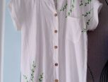 [芳汇手作]柳叶素妆·刺绣白衬衫