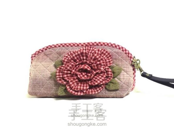 [秧禾手作]夏日花开，玫瑰花化妆包