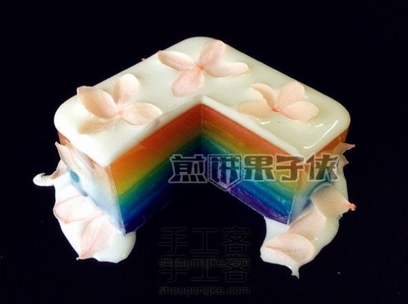 樱花彩虹蛋糕滴胶教程