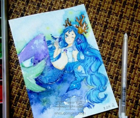 水彩作业向，海上探险