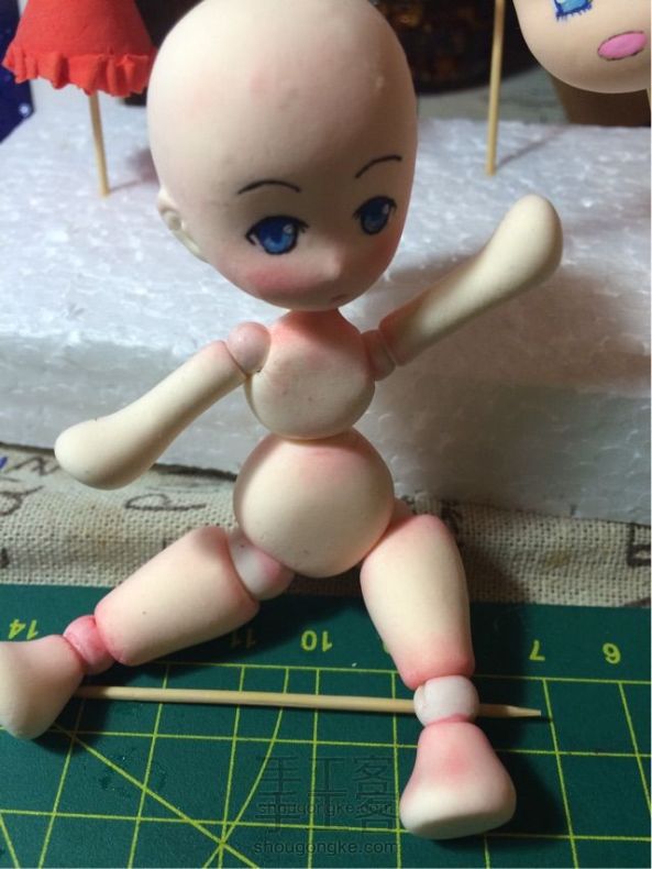 超轻粘土关节可动娃娃教程。