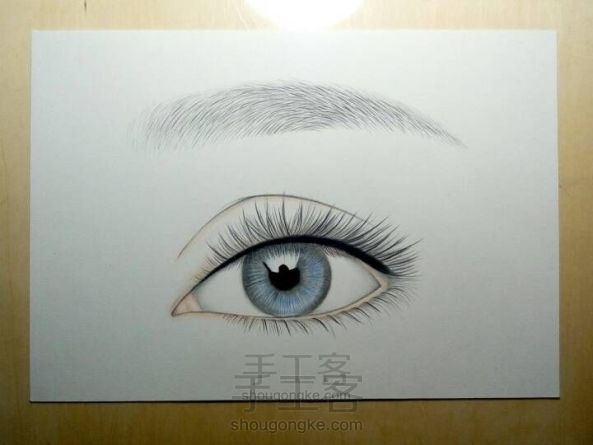 纹绣眼睛眉毛绘画教程彩铅简单版