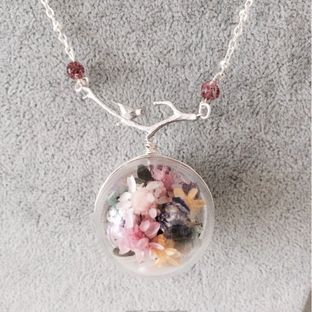 DIY永生花毛衣项链之小鸟与雏菊