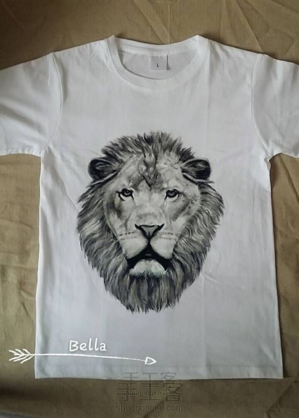 沉寂的狮子--手绘t恤diy Bella手绘
