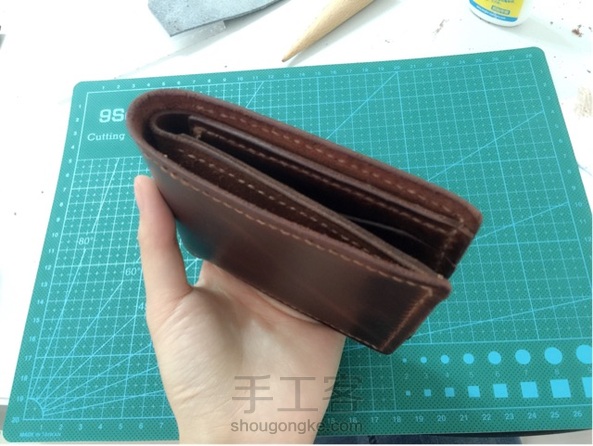 横款钱包,第一次做皮革
