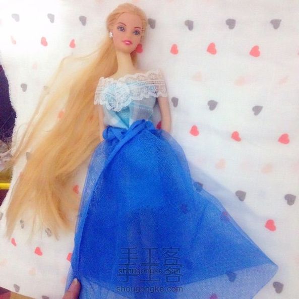 芭比娃娃改造海蓝纱裙教程