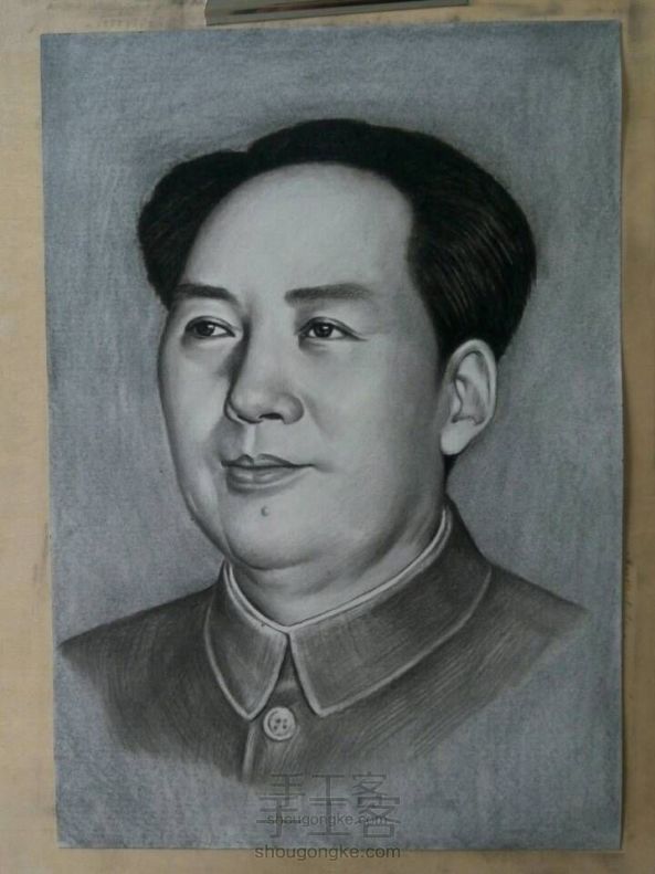 画了一张毛泽东毛爷爷的肖像