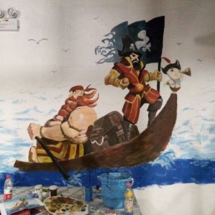 墙绘海盗