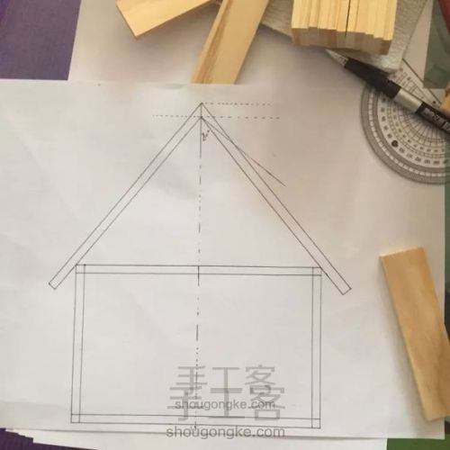 【！】木板+筷子+牙签的小房子。 第4步