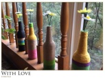 庭生花--酒瓶与不织布打造一个漂亮的阳台