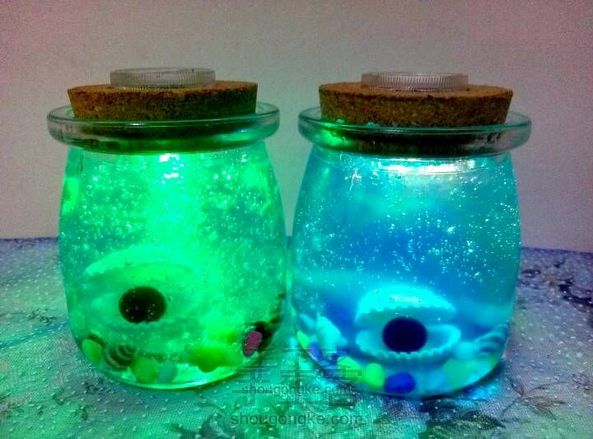 全新带灯海洋瓶制作 材料可够