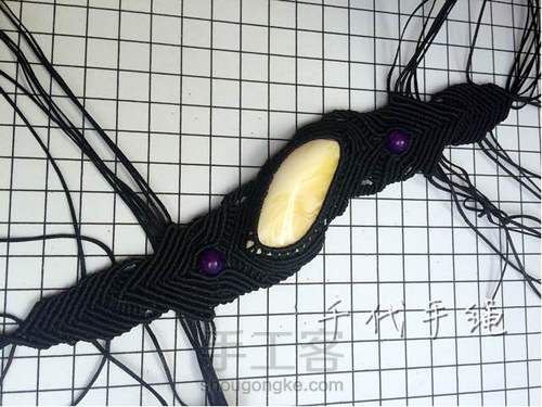 白花蜜蜡手绳【千代手绳 原创设计】 第6步