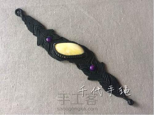 白花蜜蜡手绳【千代手绳 原创设计】 第8步
