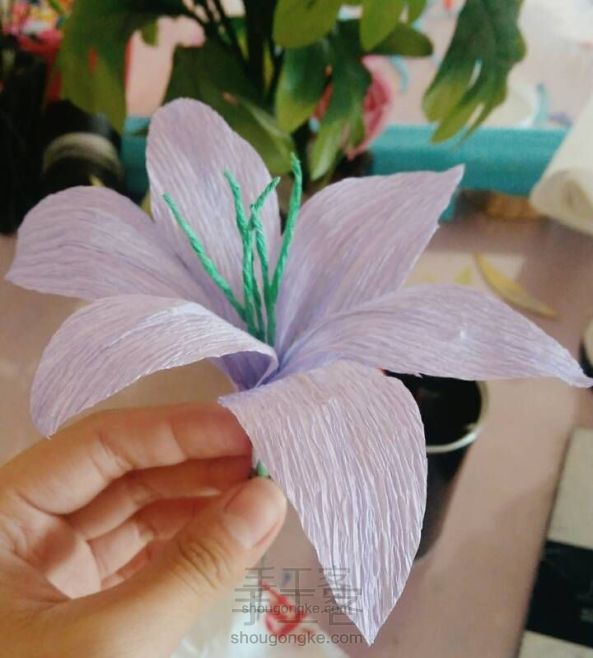 如何用纸做出百合花
