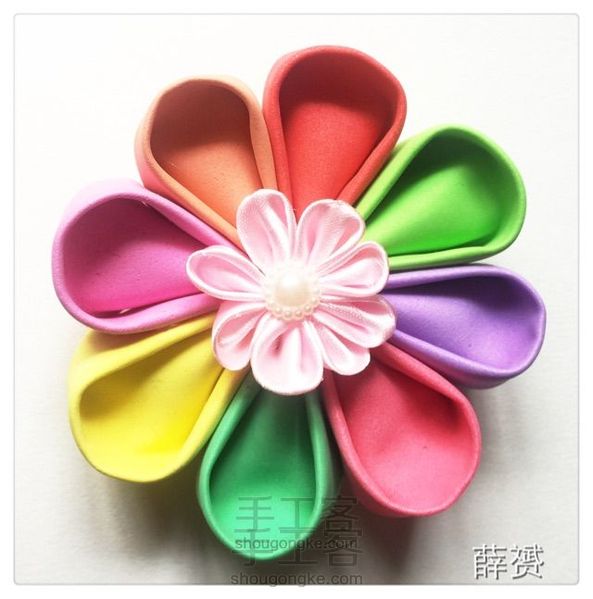 (丝带花系列二)一款布艺花的制作