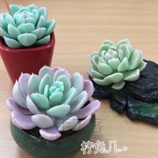 【柠兔几手作】。o粘土仿真多肉