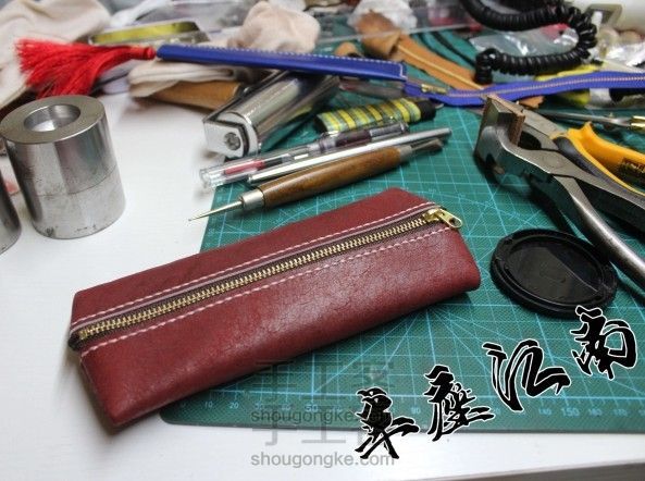 【半座江南】植鞣革笔袋,皮木双修求关注
