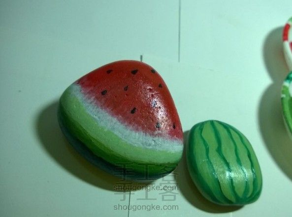 手绘石头小西瓜