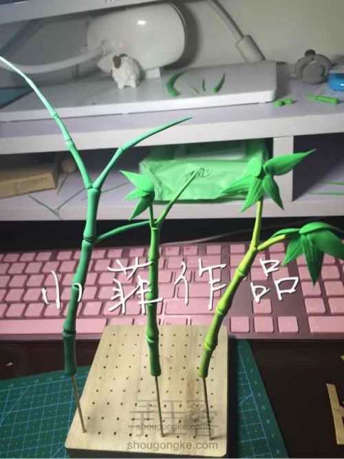 小菲粘土作品——竹下品茗 第12步