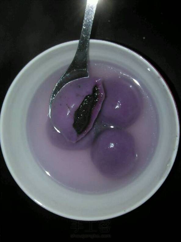 紫薯汤圆——纯天然,无色素