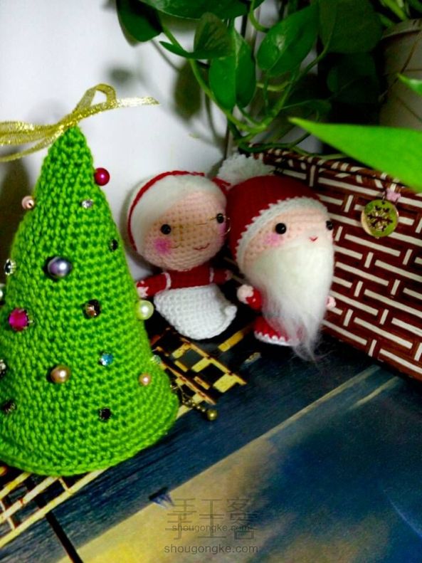 ＃Mary、——圣诞树🎄钩针 收纳盒 圣诞老公公老婆婆