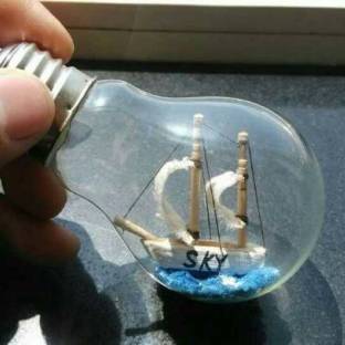 还是用灯泡做的瓶中船