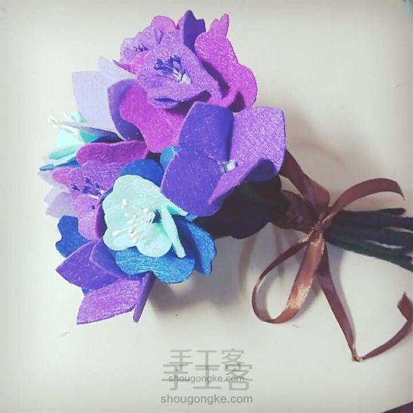 不织布花束②——紫罗兰