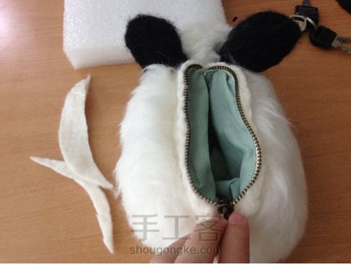 羊毛毡仿真兔子包 第26步