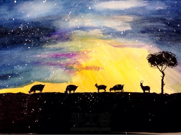 【星空教程】手绘固彩