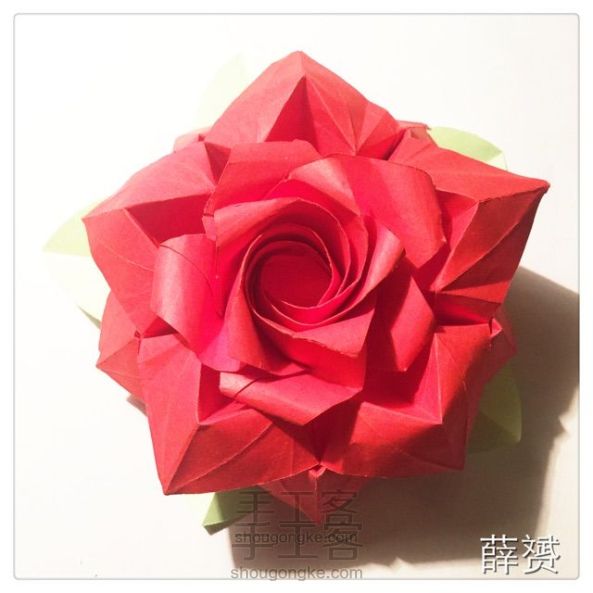 （纸花系列四十三）组合玫瑰的折法