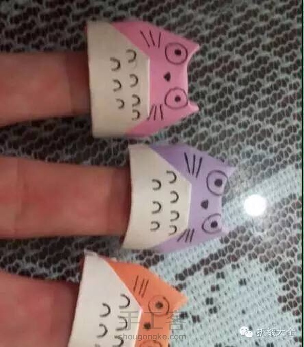 【折纸大全】萌萌的龙猫手指套