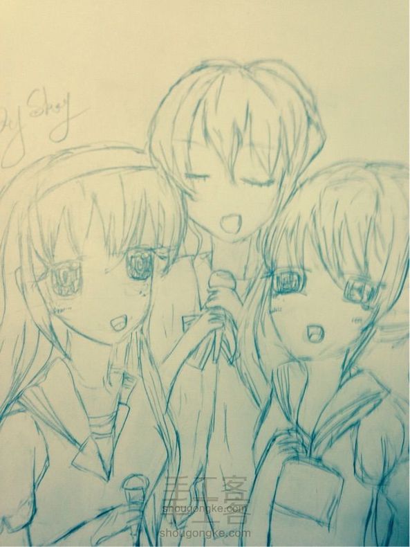 s k y手绘漫画入门~三只美少女