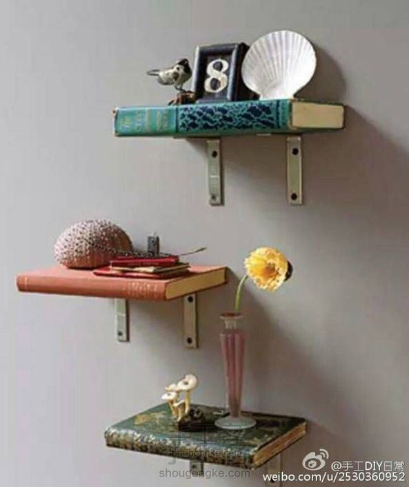 DIY复古书本墙饰（转）
