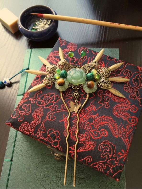 【蝶懒青荷春过半】~发钗