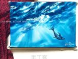 狼小妞水彩>>画一幅炫酷的海底小鲸鱼