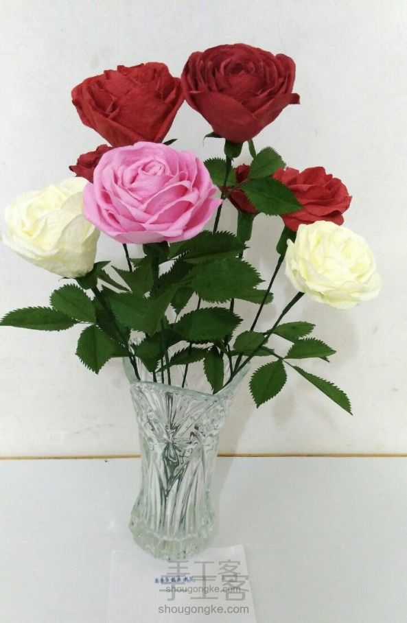 我的最爱纸藤玫瑰花