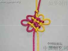 用珠针固定绳子编织
