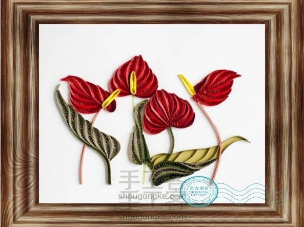 夜下花烛无人时(衍纸-火鹤花)