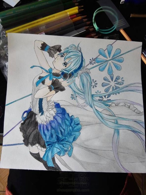 彩铅初音 详细教程(主教线稿)