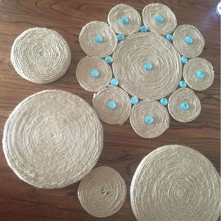 森系麻绳家用杯垫