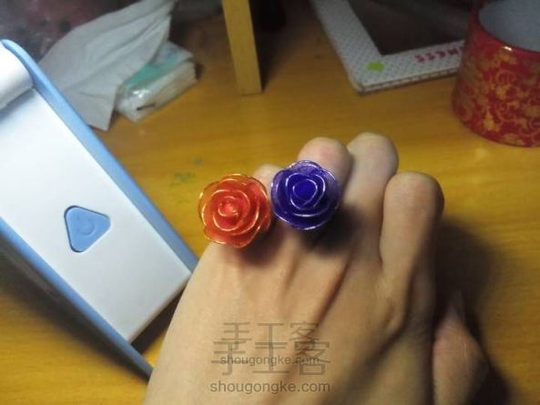 丝网玫瑰戒指