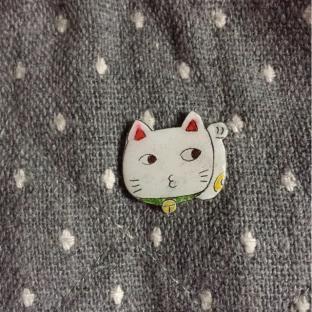 热缩。可爱猫咪胸针