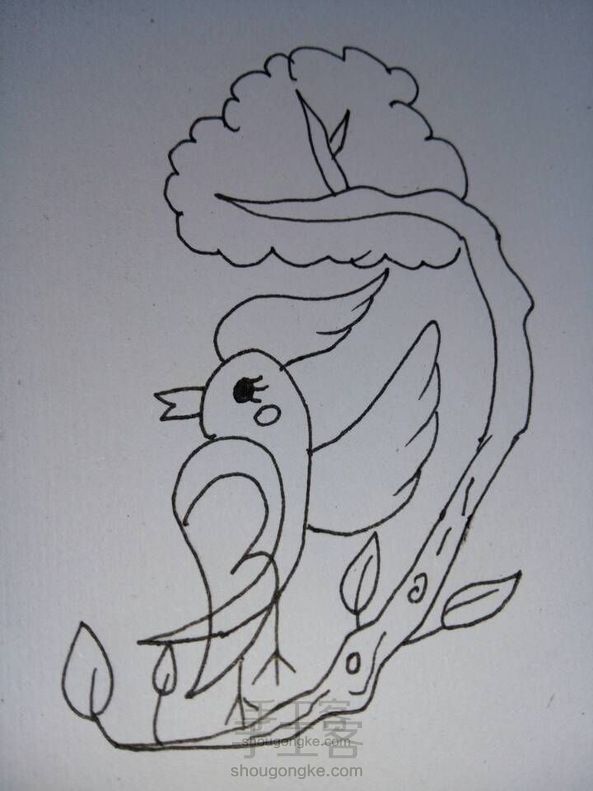 教你画最简单小鸟。