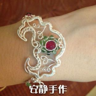 民族风原创银丝绕线手链 创意手工