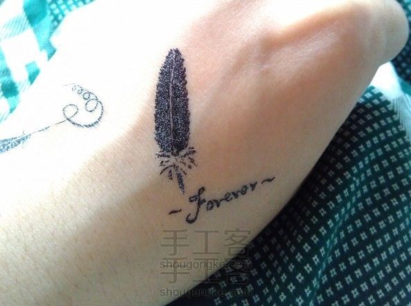 夏日手绘纹身【羽毛】