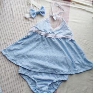 女宝宝小性感露背裙套装