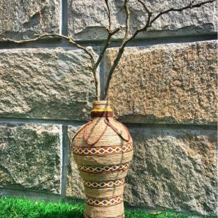 麻绳民族风酒瓶改造花瓶