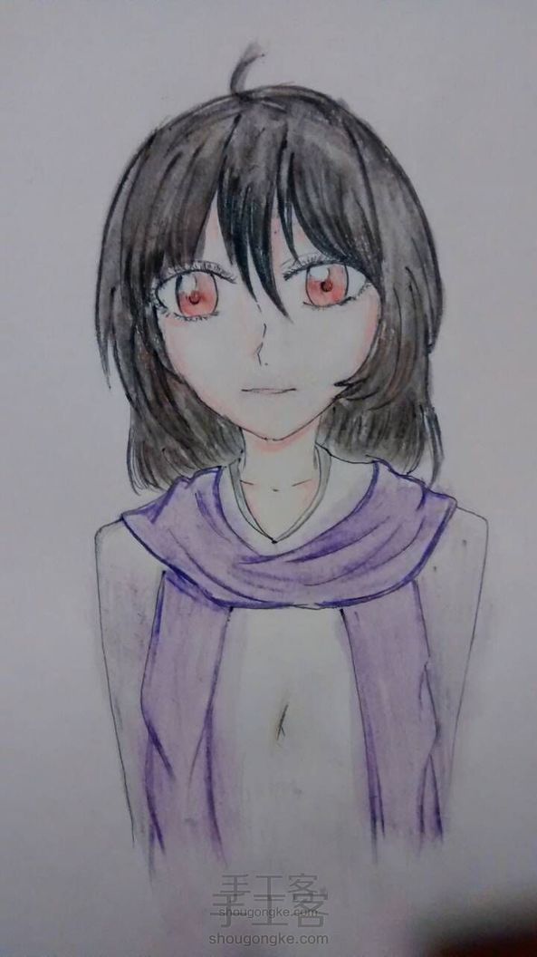 水溶性彩铅动漫少女教程(画渣教程😂)